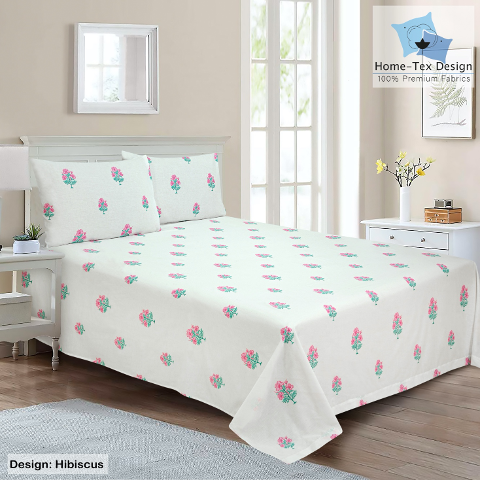 Flat Sheet Set - Printed - Hibiscus Drap