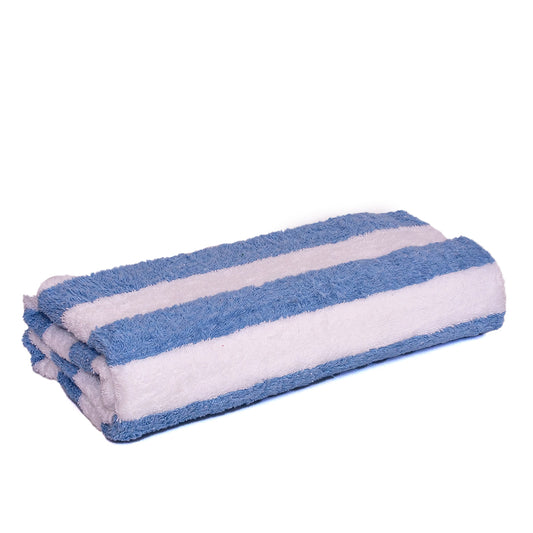 Blue and White Stripes Bath Towel