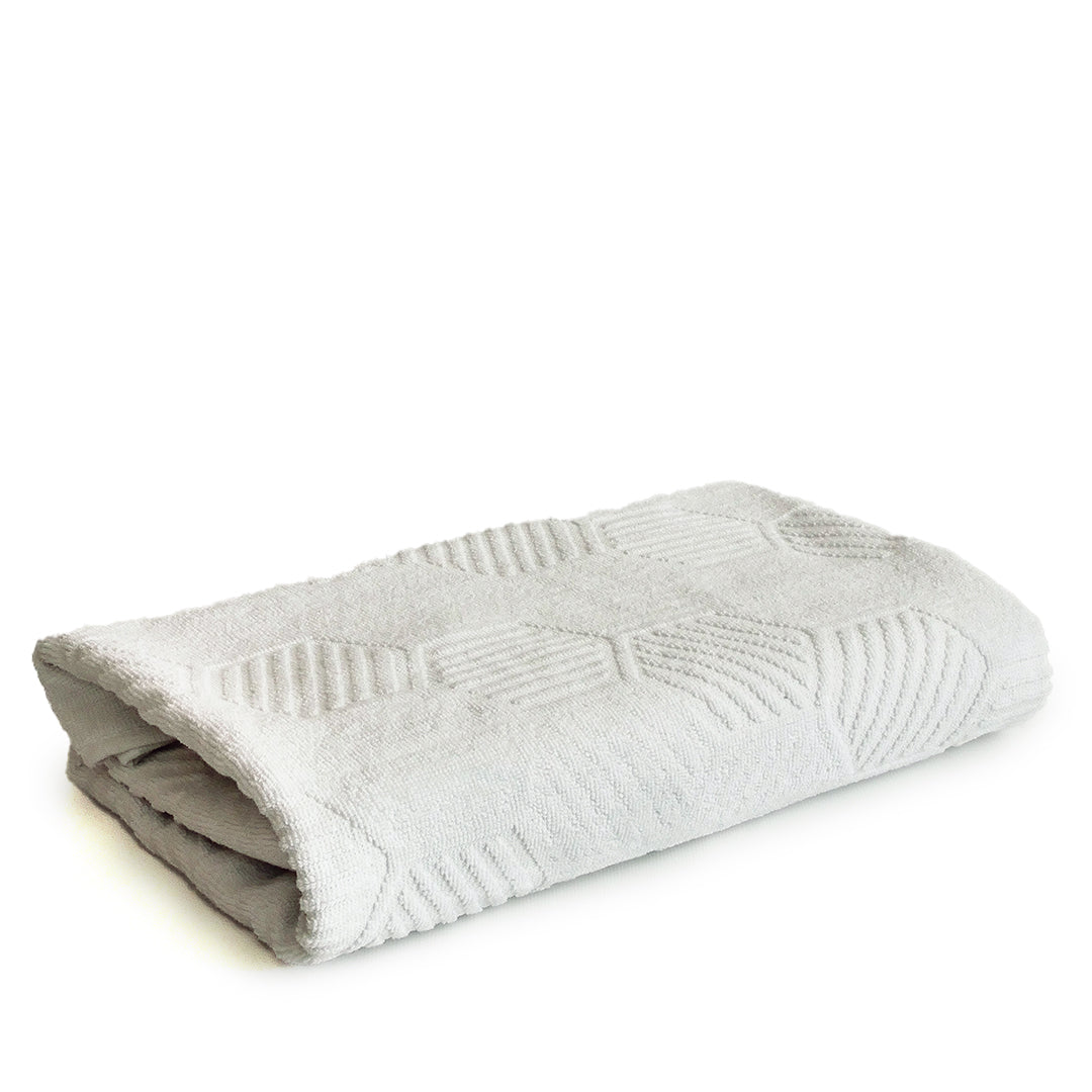 White Hexagon Bath Towel