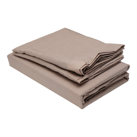 Dyed Flat Sheet Set - Taupe Double