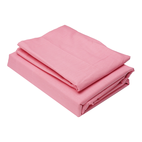 Dyed Flat Sheet Set - Single Rose Pink