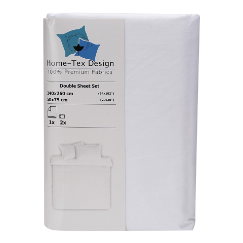 White Flat Sheet Set - Double