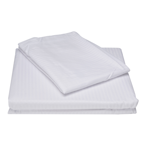 White Stripe Duvet Cover Set Percale - Single